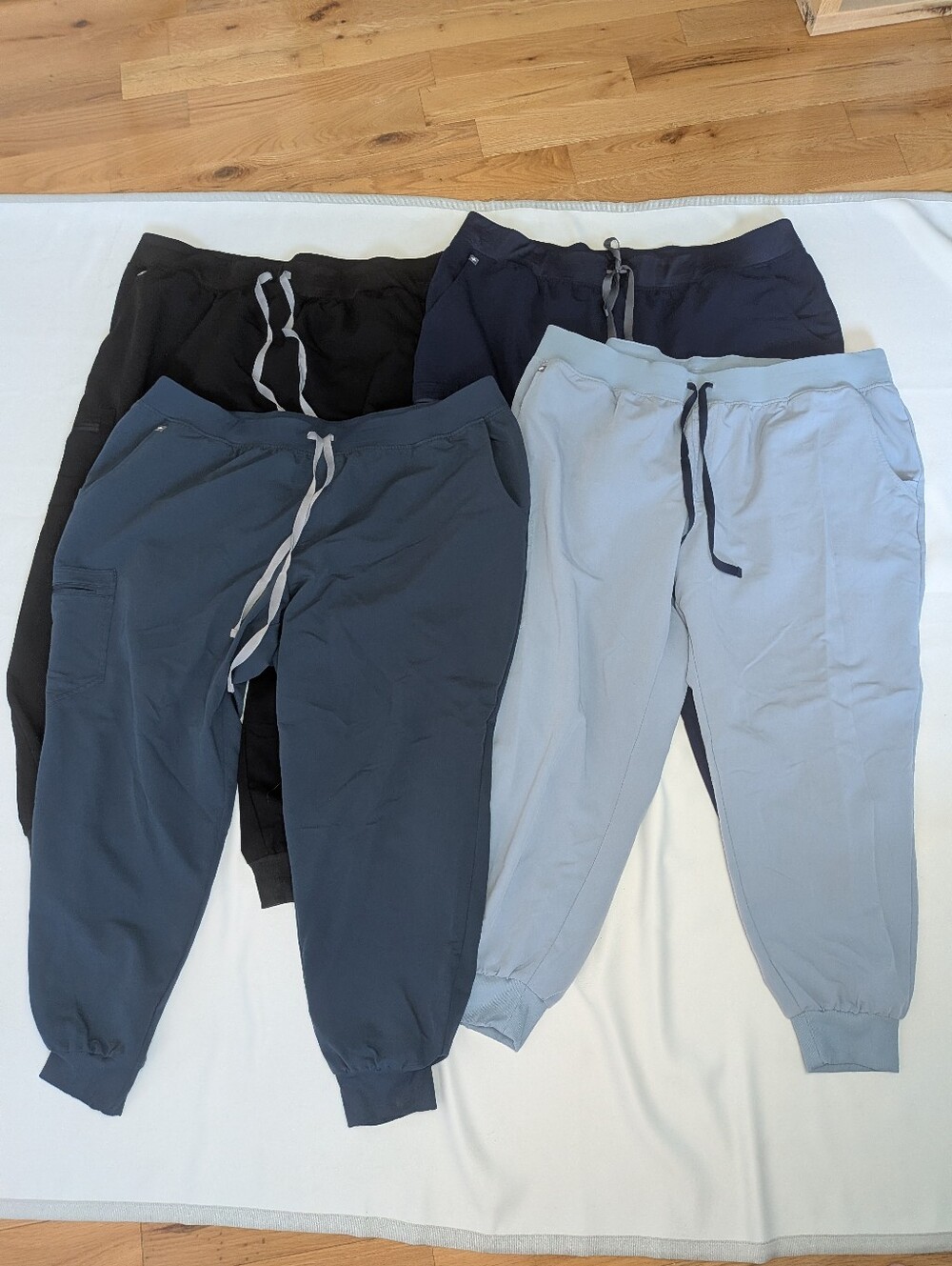 FIGS Bundle 4 Pair Of Scrub Pants Size 4XL Blue And Black Nurse, Doctor Etc